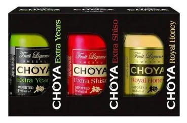 CHOYA Umeshu Pio Set, 17% vol, Extra Years, Royal Honey, Extra Shiso je 50 ml - Panda-Panda Asia Shop by JEN