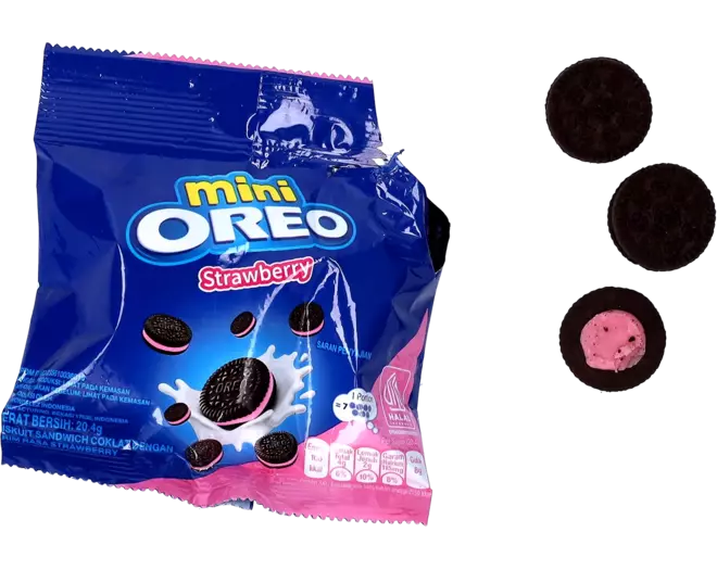 OREO Mini-Schokoladen-Sandwich-Kekse – Erdbeergeschmack 200g