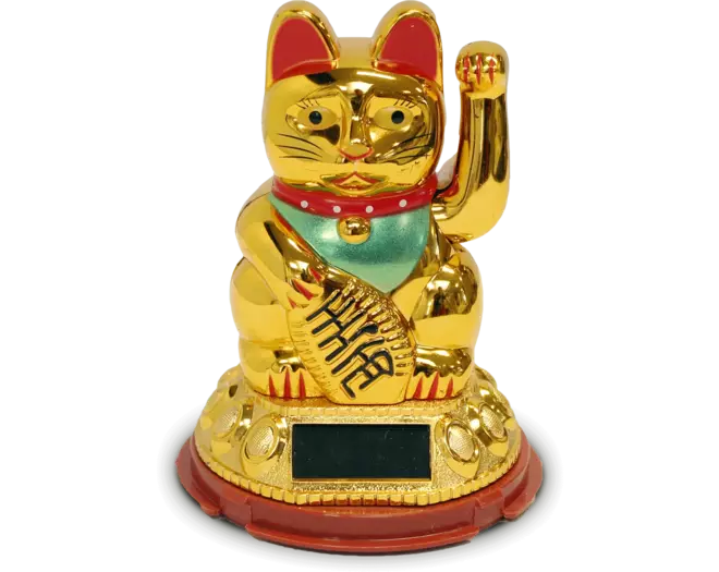 Lucky Cat Gold - Solar 12cm