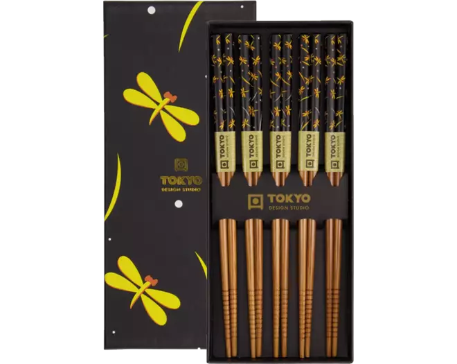 TOKYO DESIGN STUDIO Essstäbchen-Geschenkset Gelbe Libelle