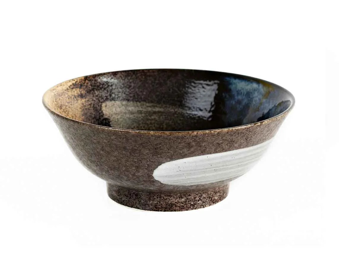 TAISAN Ramennudel- Schale schwarz,blau,weiss und gelb: Dia: 21X8 cm