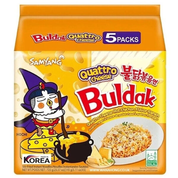 SAMYANG Buldak Hot Chicken Ramen Quattro Cheese Flavors 145g - Panda-Panda Asia Shop by JEN