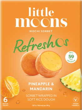 LITTLE MOONS Mochi-Eis Ananas & Manderine (vegan) Sorbet 192g - Panda-Panda Asia Shop by JEN