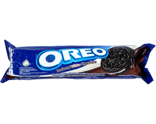 OREO Schokoladen-Sandwichkekse in der Rolle – Geschmacksrichtung: Zartbitter- und weiße Schokolade 120g