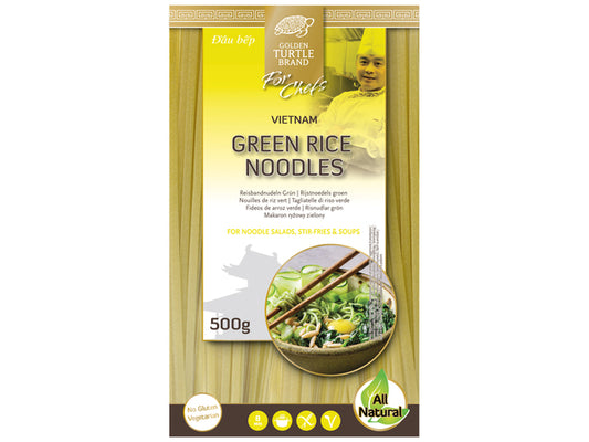 GOLDENTURTLEFORCHEFS Reisbandnudeln grün 3mm 500g - Panda-Panda Asia Shop by JEN