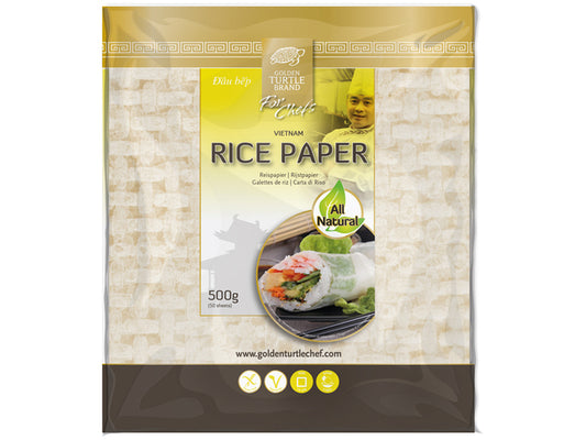 GOLDENTURTLEFORCHEFS Reispapier Viereckig 19 cm 500g - Panda-Panda Asia Shop by JEN