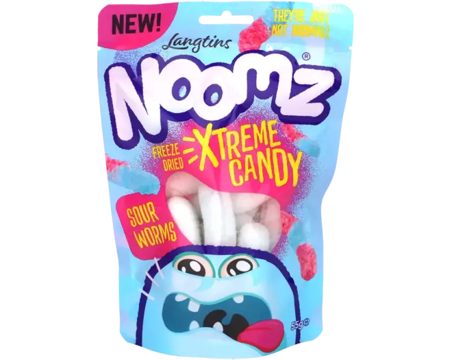 NOOMZ Gefriergetrocknete Süßigkeiten – Saure Würmer 55g