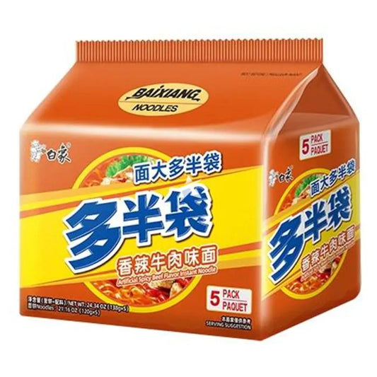 BaiXiang Instant Noodle Artificial Spicy Beef Flavor 690g - Panda-Panda Asia Shop by JEN