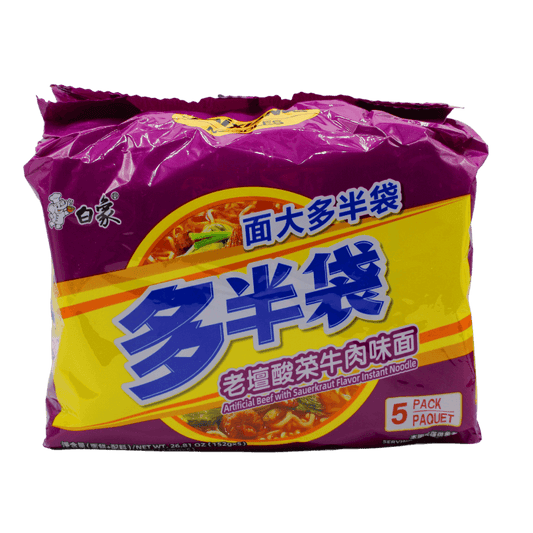 BAIXIANG BaiXiang Instant Noodle Artificial Beef with Sauerkraut Flavor 475g - Panda-Panda Asia Shop by JEN