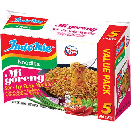 INDOMIE Instantnudeln Mi Goreng Pedas 5er-Pack 400g - Panda-Panda Asia Shop by JEN