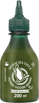 FLYING GOOSE Chilisauce, Sriracha, grün mit Hanfsamenöl 200ml - Panda-Panda Asia Shop by JEN