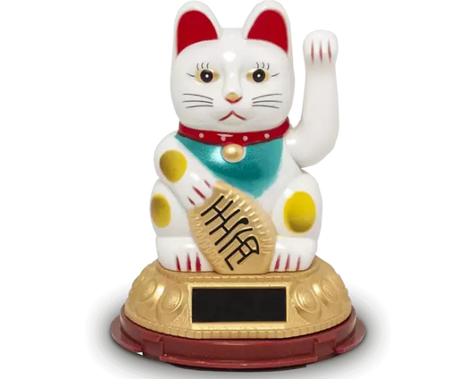  Lucky Cat Weiß - Solar 12cm