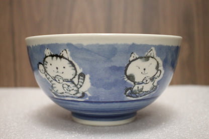 TOKYO DESIGN STUDIO Kawaii Schüssel, Reiskatze Blau (600 ml)
