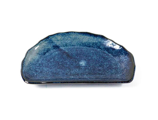 Teller | halbrund Porzellan | blau | 20x7 CM