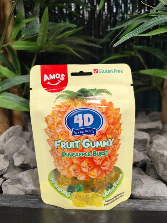 AMOS 4D Fruchtgummibärchen Saftiger Geschmack - Ananas 65g