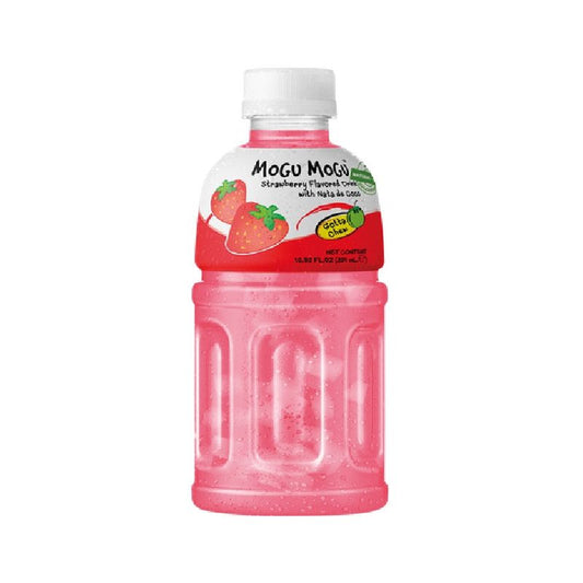 MOGU MOGU Erdbeergetränk mit Nata de Coco 320ml - Panda-Panda Asia Shop by JEN