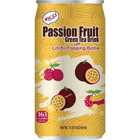 RICO Grüntee Getränk Passionsfrucht & Boba 340ml - Panda-Panda Asia Shop by JEN
