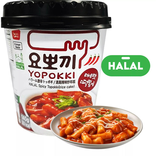 YOPOKKI Instant Topokki Hot & Spicy Halal 120g - Panda-Panda Asia Shop by JEN