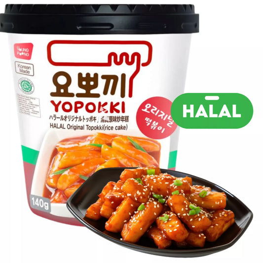 YOPOKKI Instant Topokki Sweet & Spicy Halal 120g - Panda-Panda Asia Shop by JEN