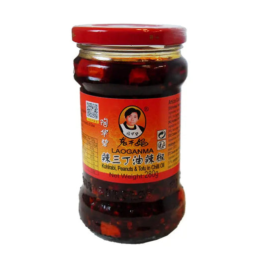 LAO GAN MA Kohlrabi, Erdnüssen und Tofu in Chilliöl 280g - Panda-Panda Asia Shop by JEN