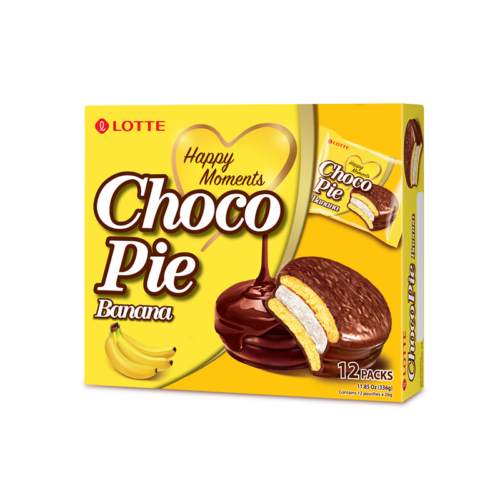 LOTTE Lotte - Banana Pie 12x28g 336g - Panda-Panda Asia Shop by JEN