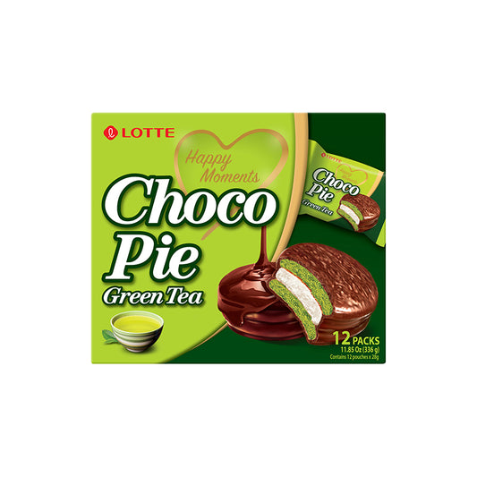 LOTTE Lotte - Green Tea Pie 12x28g 336g - Panda-Panda Asia Shop by JEN