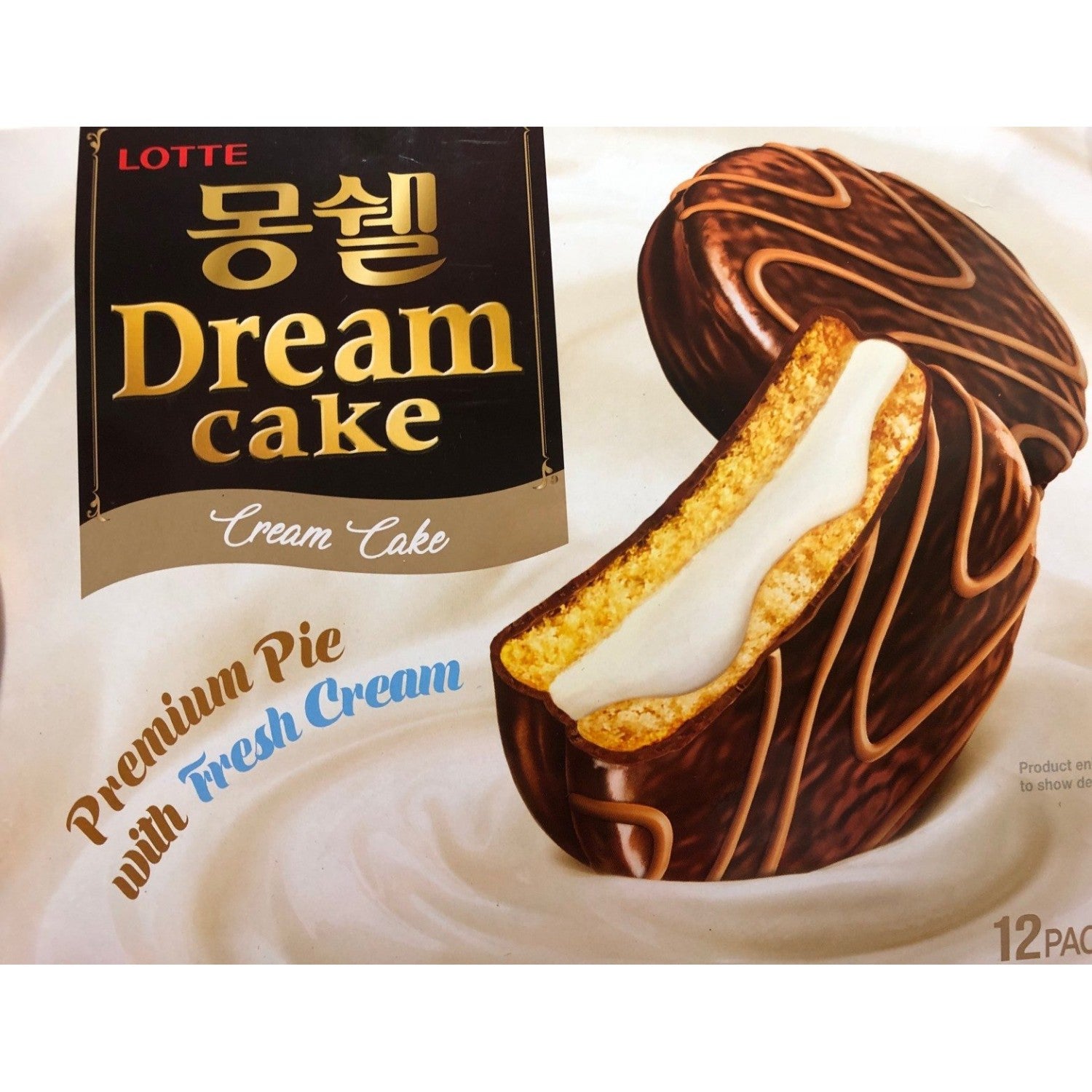 LOTTE KR Lotte Moncher Cream Cake 12pc 336g - Panda-Panda Asia Shop by JEN