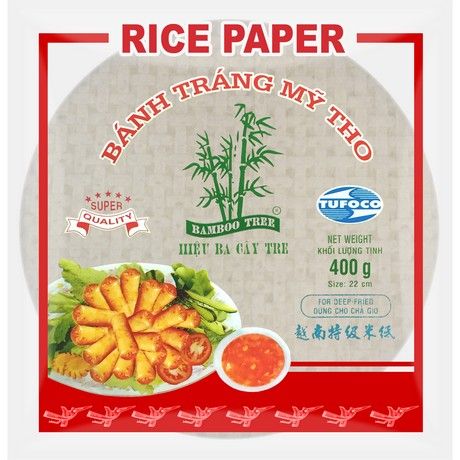 BAMBOO TREE Reispapier Frühlingsrolle Rund 22 cm 400g - Panda-Panda Asia Shop by JEN