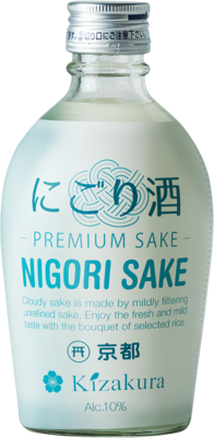 KIZAKURA Sake (Nigori), 10% vol Nigori - trüber ungefilterter Sake 300ml - Panda-Panda Asia Shop by JEN