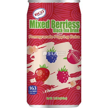 RICO Schwarztee Getränk mit Beeren & Boba 340ml - Panda-Panda Asia Shop by JEN