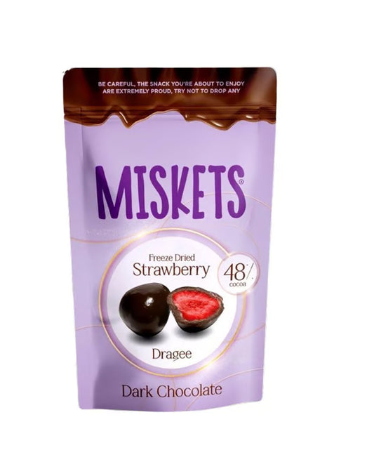 MISKETS Erdbeere mit dunkler Schokoladenüberzug 80g
